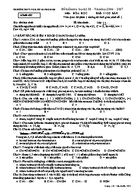 Đề kiểm tra học kì II môn Hóa học Lớp 11 (Cơ bản) - Mã đề 485 - Năm học 2016-2017 - Trường THPT Nguyễn Đình Chiểu